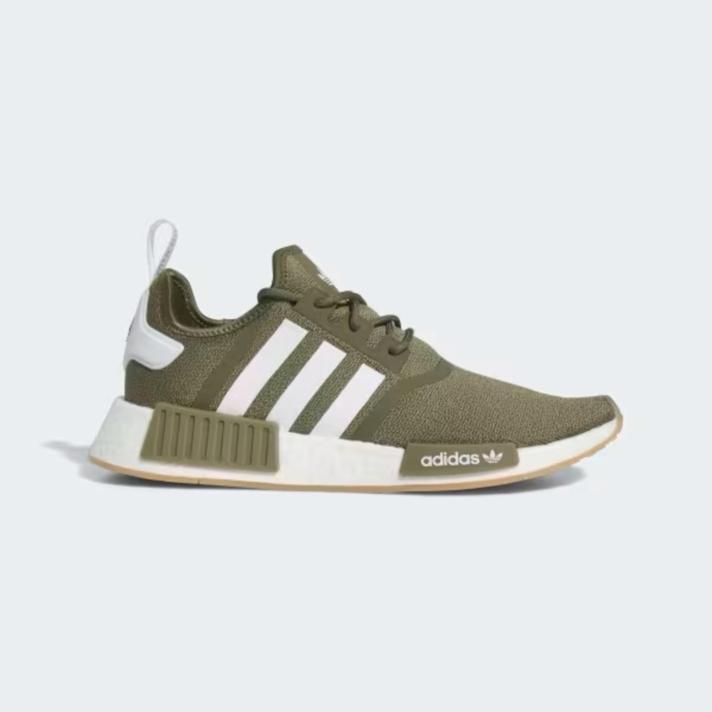 Adidas Olive and White NMD Sneakers